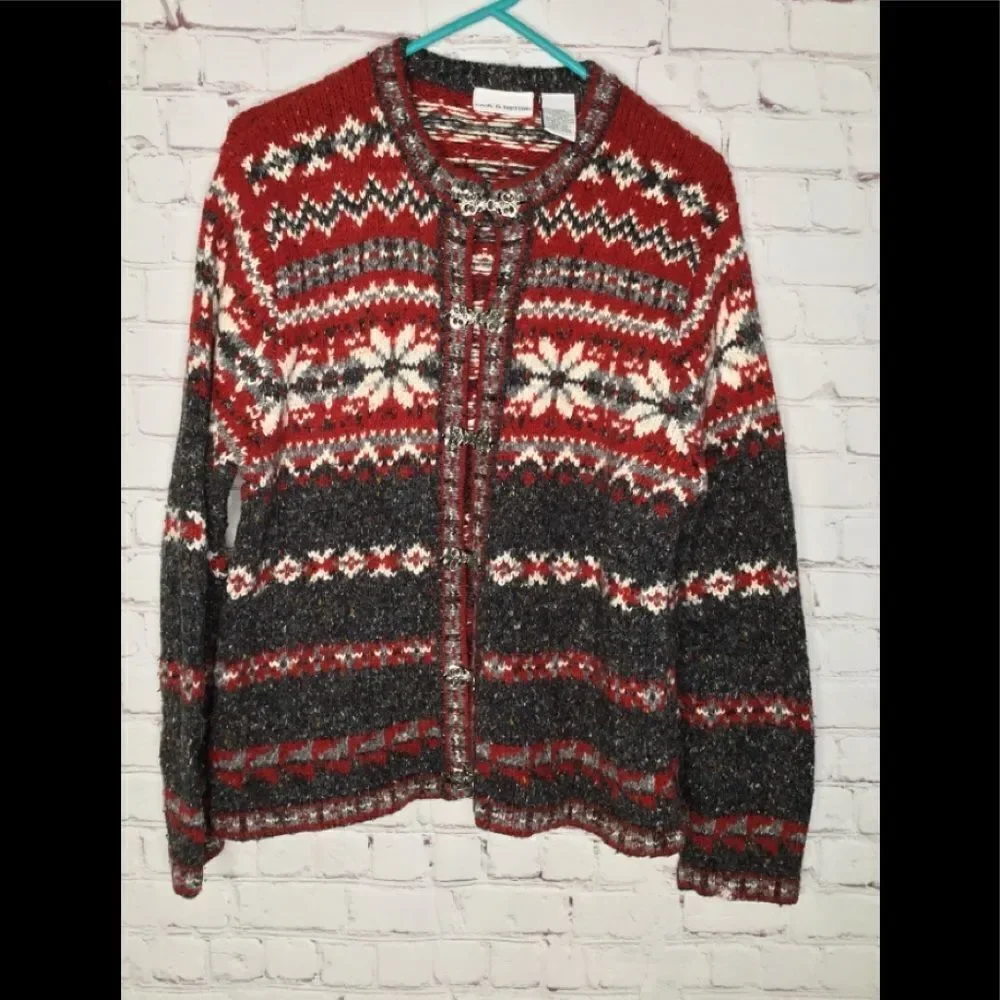 Vintage women Nordic wool cardigan‎